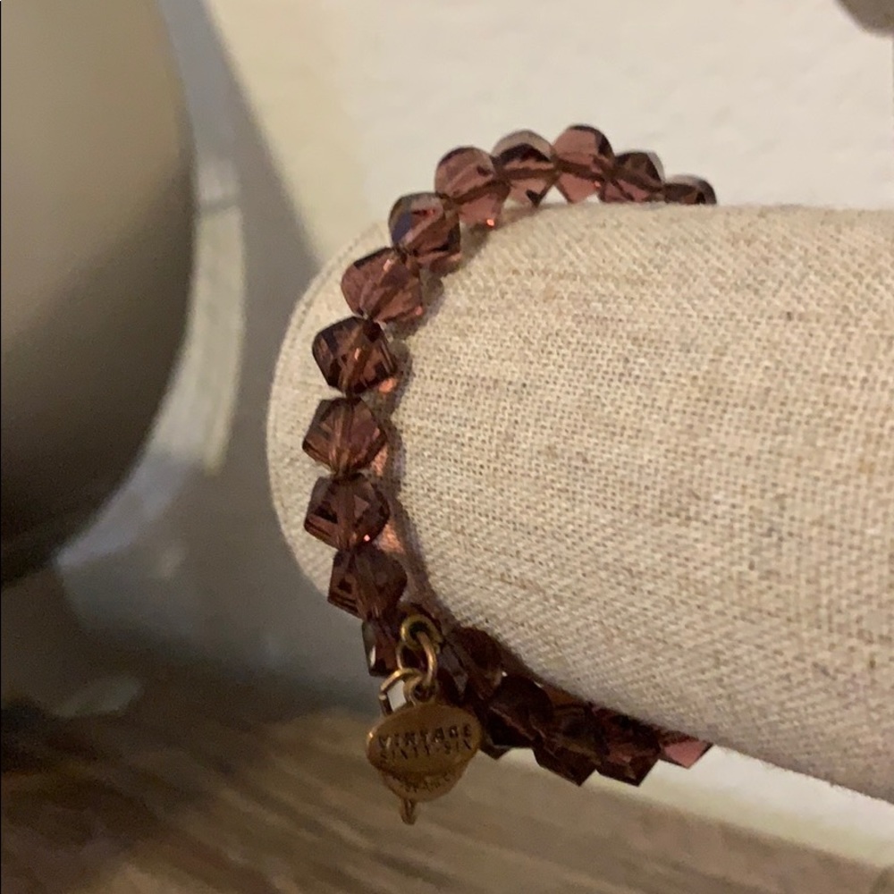 Alex and Ani Burgundy Beaded Bracelet
